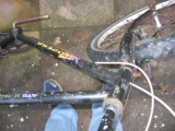 Rusty old bike emerges from the shed