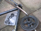 Rusty old bike emerges from the shed