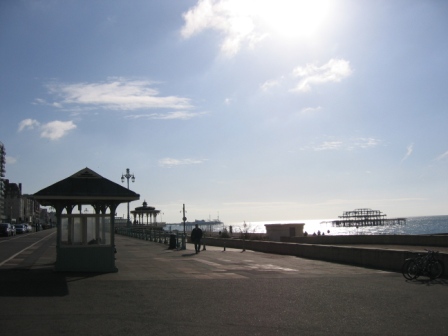 Hove sea front looking east at the West Pier